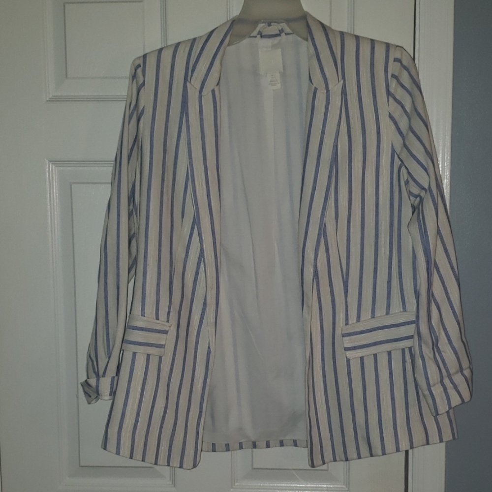 Blue striped blazer